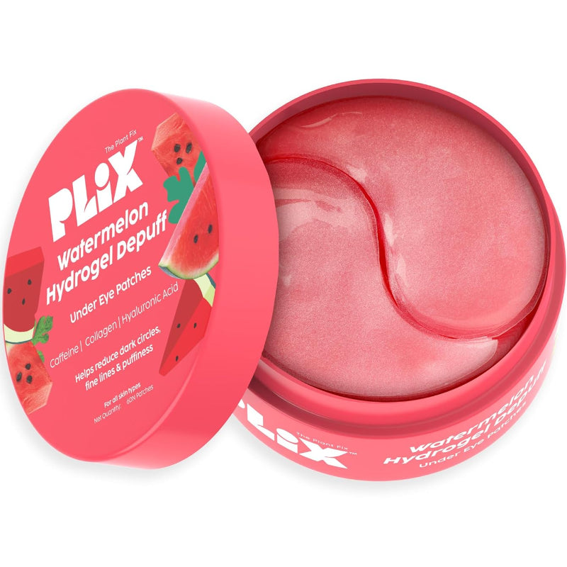 PLIX WATERMELON HYDROGEL UNDER EYE PATCHES FOR DARK CIRCLES & PUFFINESS WITH CAFFEINE