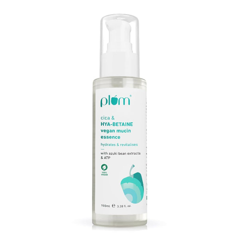 PLUM CICA & HYA-BETAINE VEGAN MUCIN FACE ESSENCE WITH AZUKI BEAN EXTRACTS & ATP