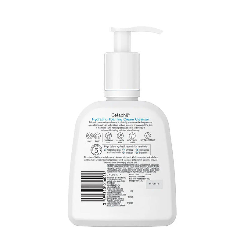 CETAPHIL HYDRATING FOAMING CREAM CLEANSER 236ML