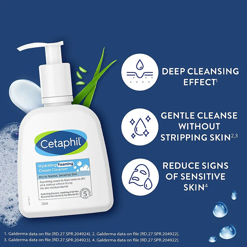 CETAPHIL HYDRATING FOAMING CREAM CLEANSER 236ML