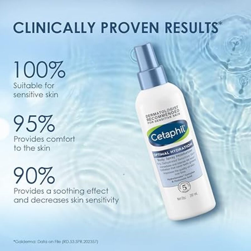 CETAPHIL OPTIMAL HYDRATION BODY SPRAY MOISTURIZER 207ML