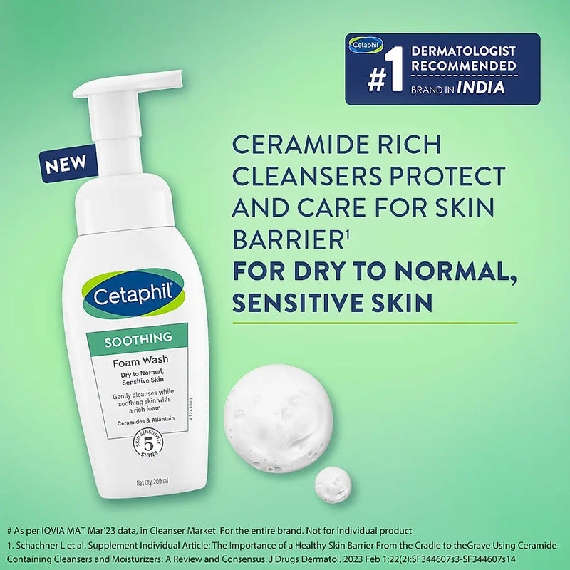 CETAPHIL SOOTHING FOAM WASH 200ML WITH CERAMIDES