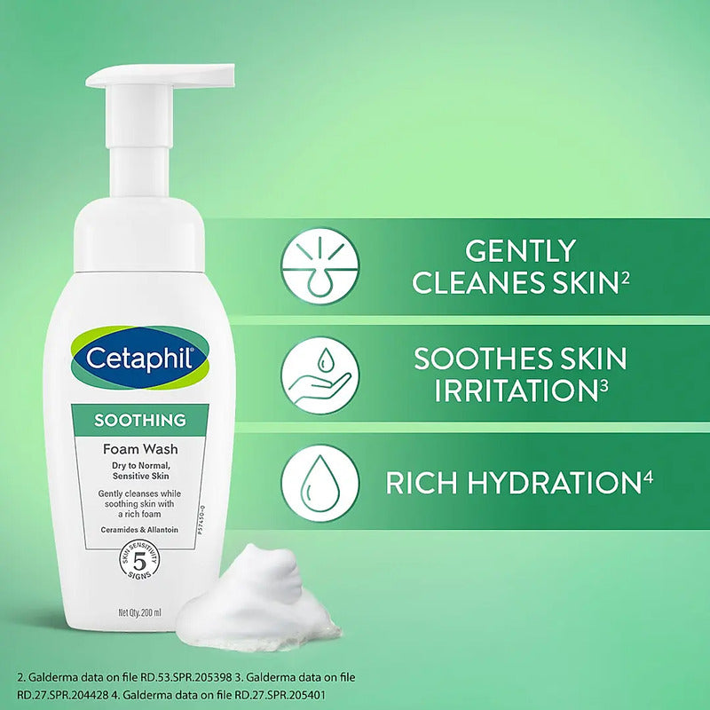 CETAPHIL SOOTHING FOAM WASH 200ML WITH CERAMIDES