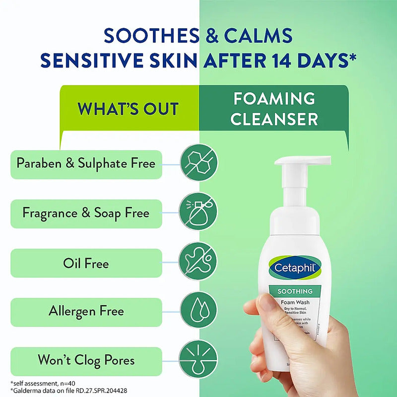 CETAPHIL SOOTHING FOAM WASH 200ML WITH CERAMIDES