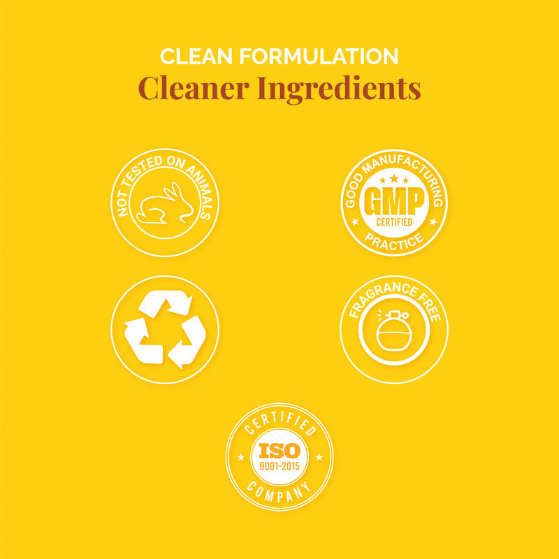 Collection of certification logos on a yellow background