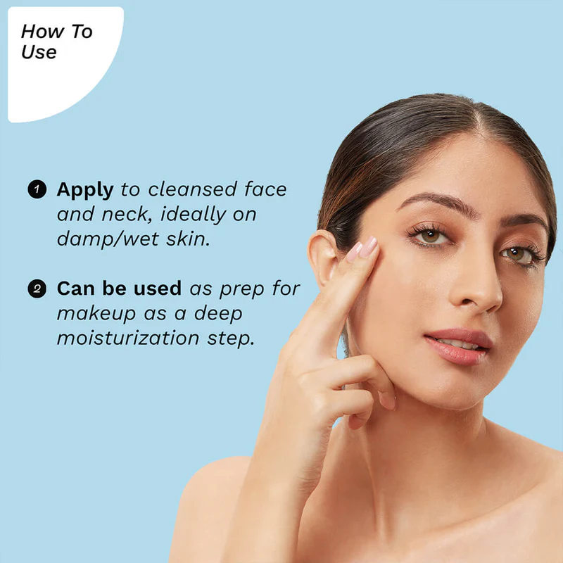 A Women Showing her face on light blue background