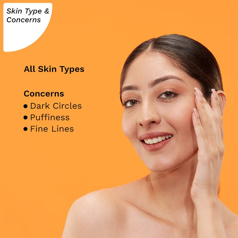  women Showing her face for the Concerns on light orange background
