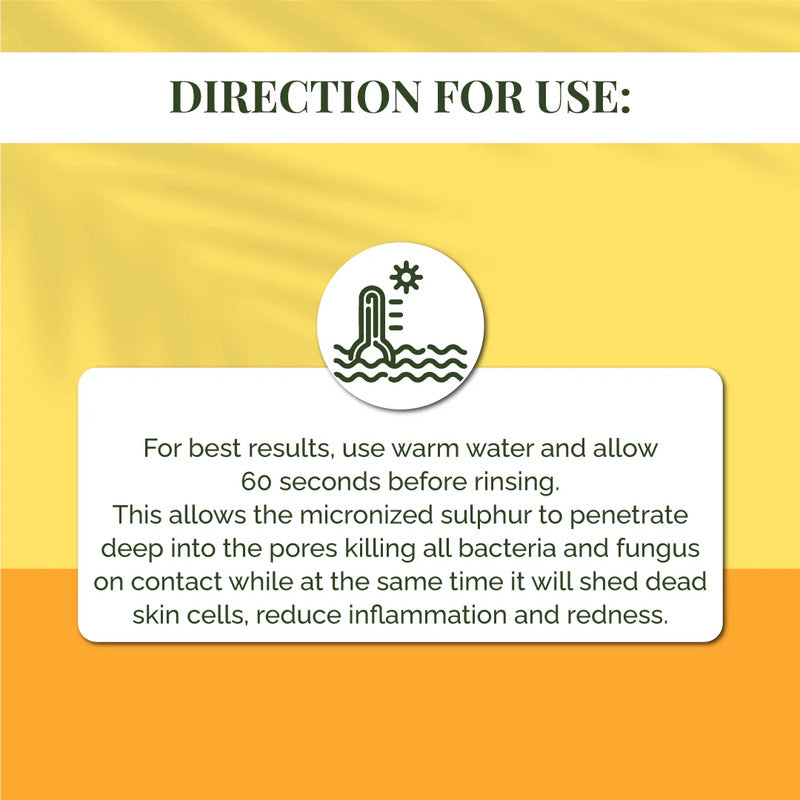 Direction for use on a product with a yellow and orange background.