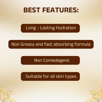 List of best features on a beige background with brown text boxes.