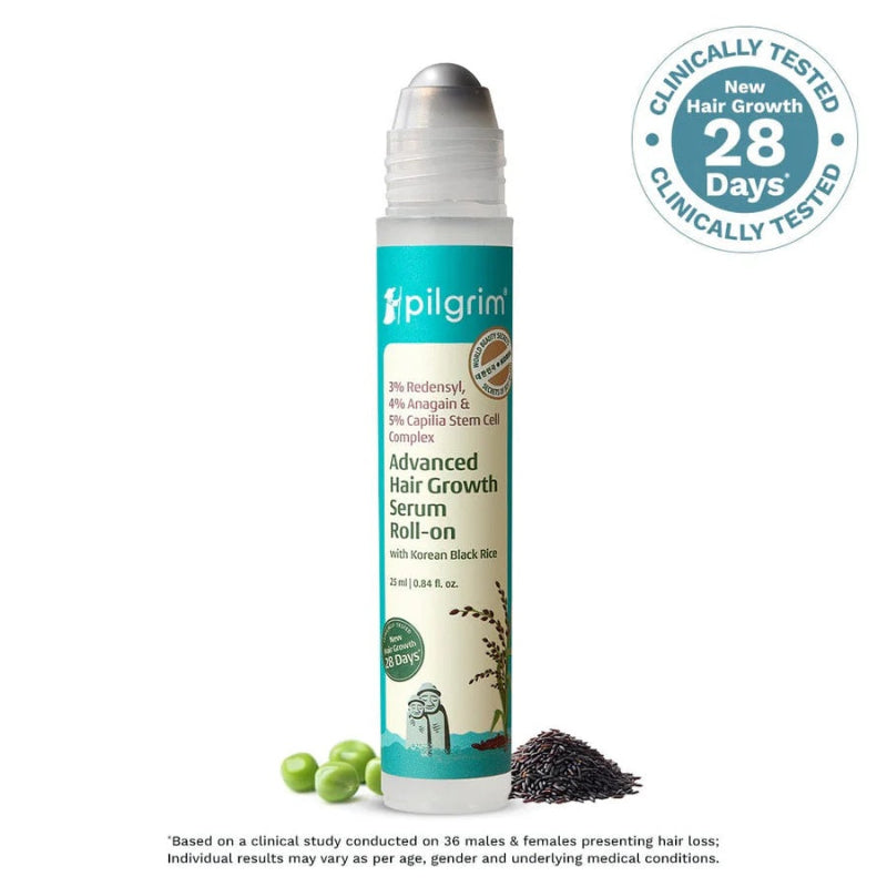 PILGRIM 3% REDENSYL, 4% ANAGAIN & 5% CAPILIA STEM CELL COMPLEX ADVANCED HAIR GROWTH SERUM ROLL-ON