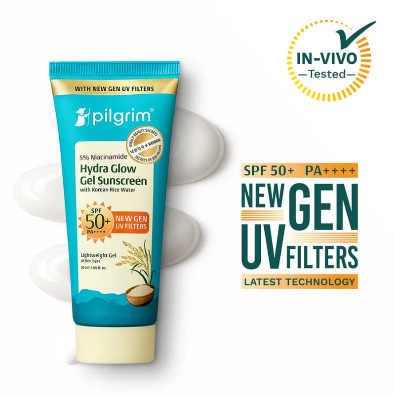 PILGRIM 5% NIACINAMIDE HYDRA GLOW GEL SUNSCREEN SPF 50+ PA++++ (OFFLINE) (50ML)