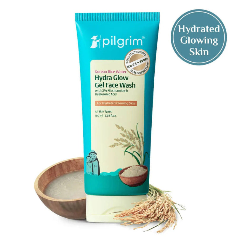 PILGRIM KOREAN RICE WATER HYDRA GLOW GEL FACE WASH (100ML)