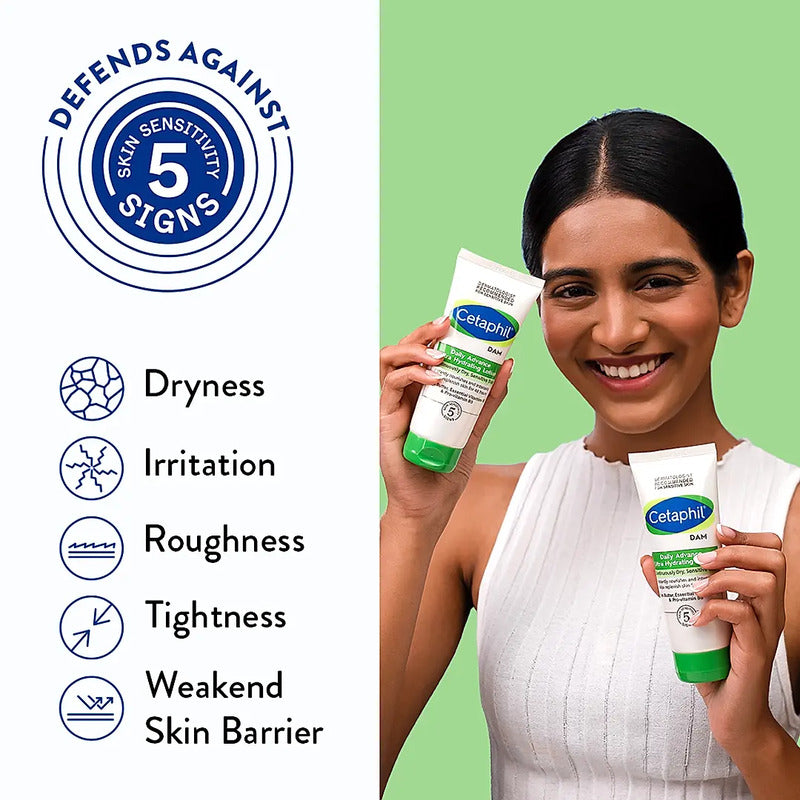 Green background with skincare product details and images of signs 
