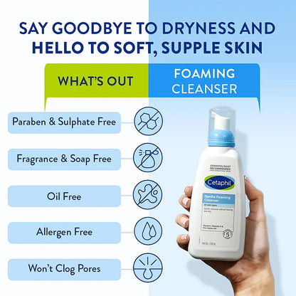 CETAPHIL GENTLE FOAMING CLEANSER FOR DRY TO NORMAL SENSITIVE SKIN