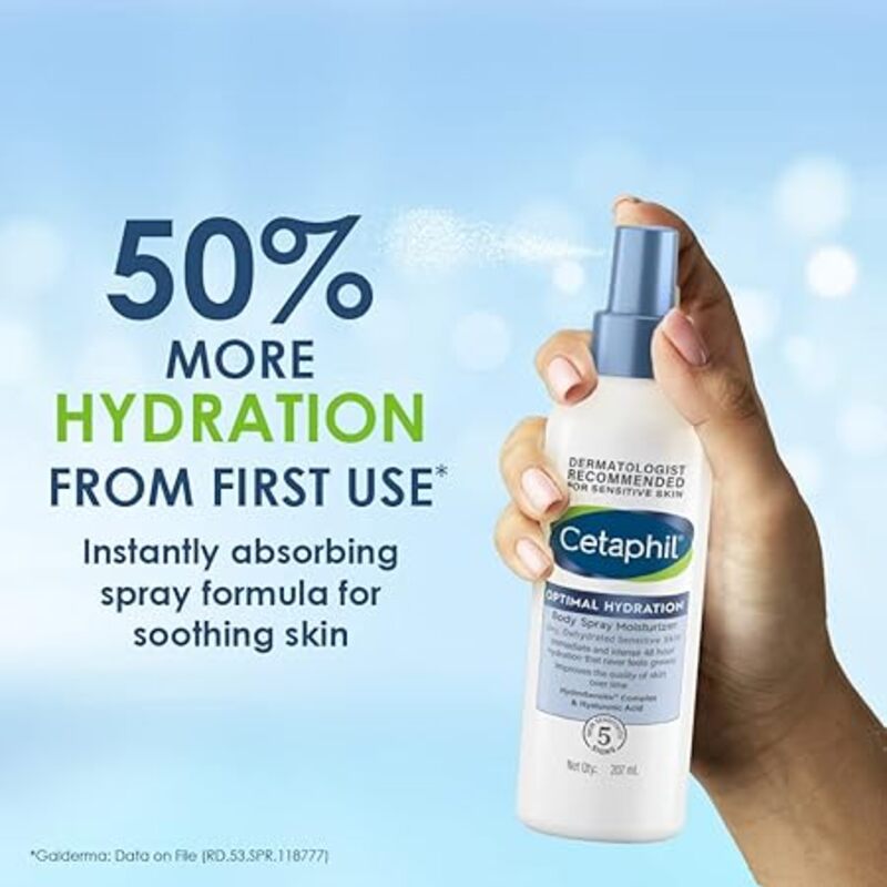 CETAPHIL OPTIMAL HYDRATION BODY SPRAY MOISTURIZER 207ML