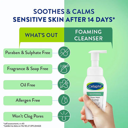 CETAPHIL SOOTHING FOAM WASH 200ML WITH CERAMIDES