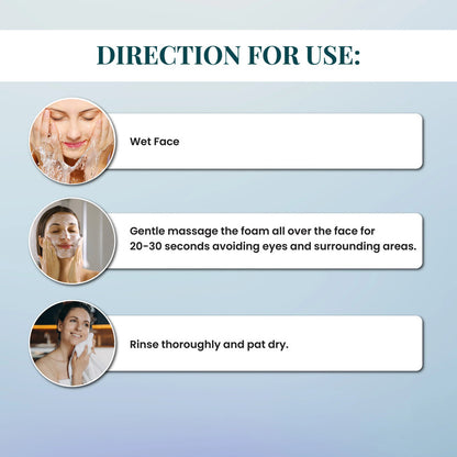 Instructions for using a facial product with step-by-step guidance.