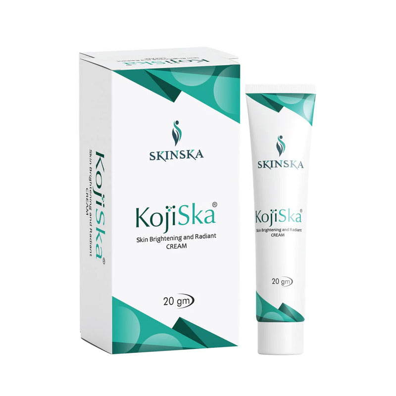 Skincare cream packaging with box and tube on white background