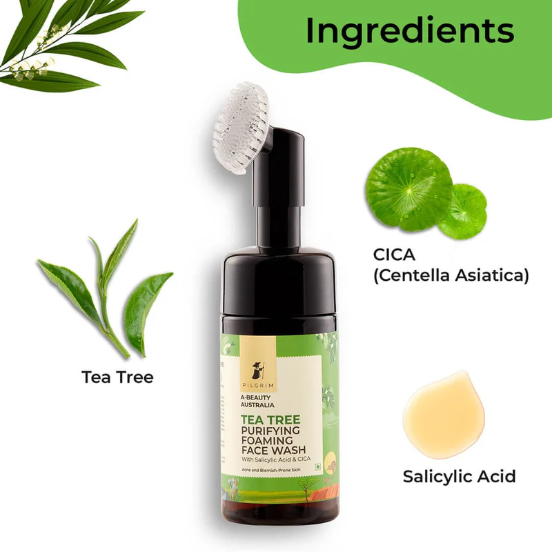 PILGRIM TEA TREE PURIFYING FOAMING FACE WASH