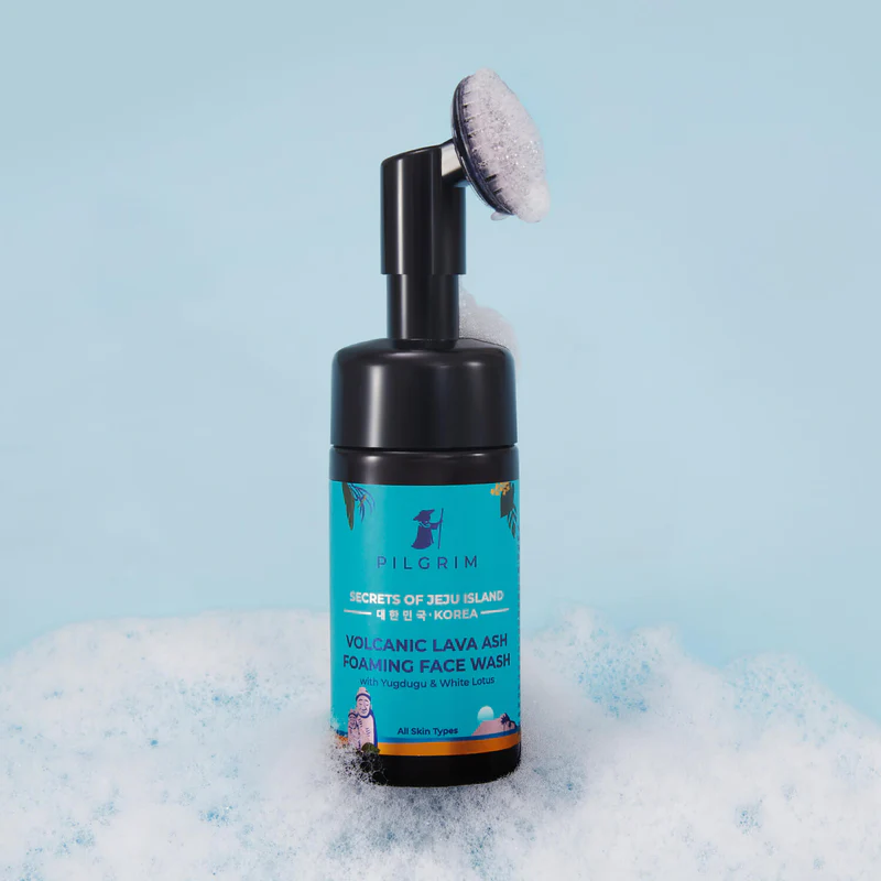 PILGRIM VOLCANIC LAVA ASH FOAMING FACE WASH W/BRUSH
