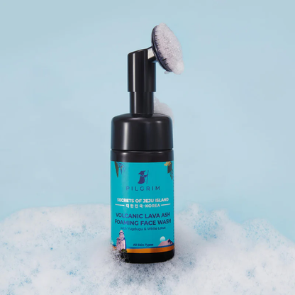 PILGRIM VOLCANIC LAVA ASH FOAMING FACE WASH W/BRUSH