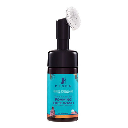 PILGRIM VOLCANIC LAVA ASH FOAMING FACE WASH W/BRUSH
